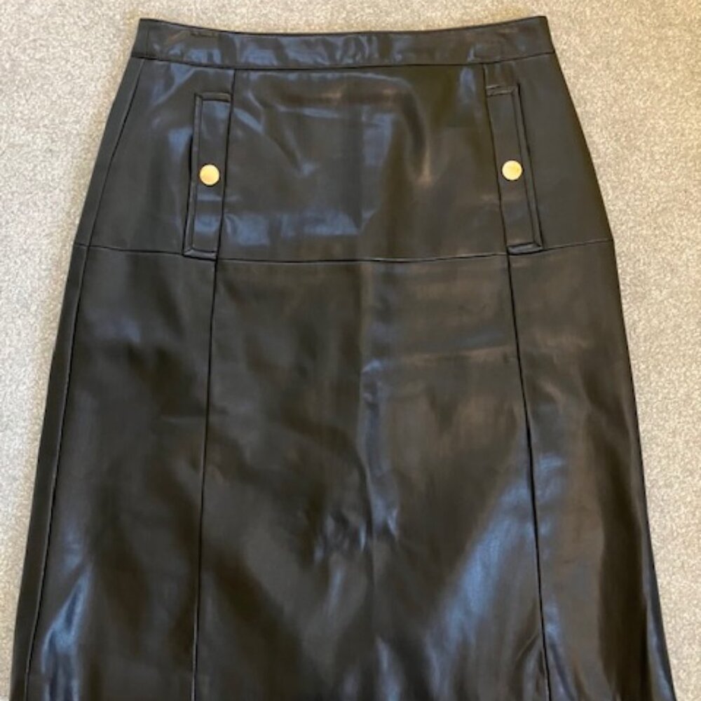 Faux leather a-line skirt